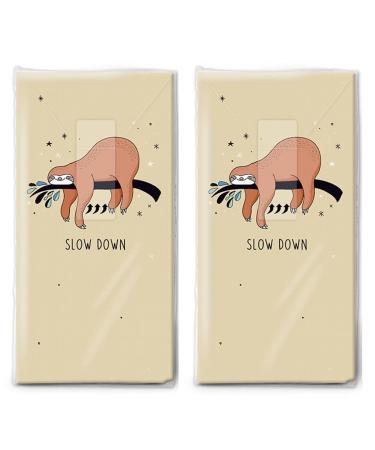 2x 10 handkerchiefs Always slow/Sloth/Children/Animals Beige Black Brown 10 pieces (pack of 2)