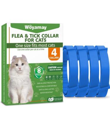 Cat Repellent Treatment Adjustable Cat Repellent Collars Natural Protection Repellent Collar for Cats Water Resistant Repellent Collar for Cats Small-Medium-Large Blue 4pack