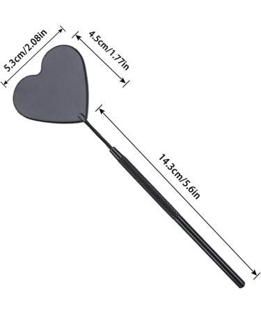 BUCICE Large Lash Mirror Detachable Stainless Steel Makeup Tool for Eyelash Extension, Heart-Shaped Design in Black - Buy Online on SooperMarket.com