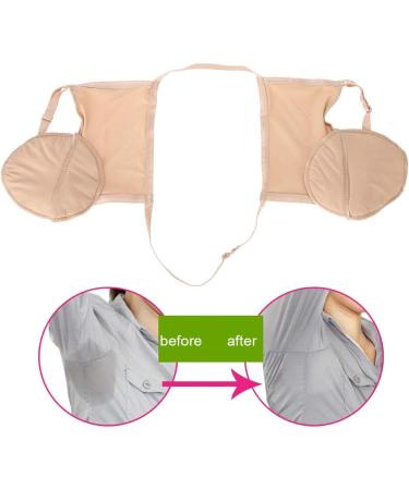 Adjustable Reusable Underarm Sweat Pads - Skin Color Armpit Guards with Elastic Strap - Buy Online on SooperMarket.com