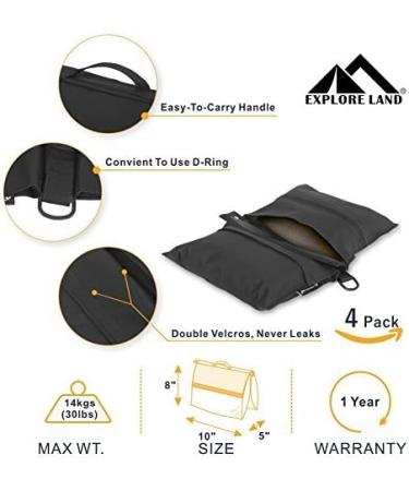 Photography Sand Bag Professional Saddle Weight Bag (4 Pack) - Photo Video Studio Stand Accessory - Buy Online on SooperMarket.com