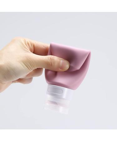 90ml Silicone Travel Bottles Set - BPA-Free Leak-Proof Portable Containers for Toiletries Lotion Shampoo & Conditioner - 4 Pack (Rose Red) - Buy Online on SooperMarket.com
