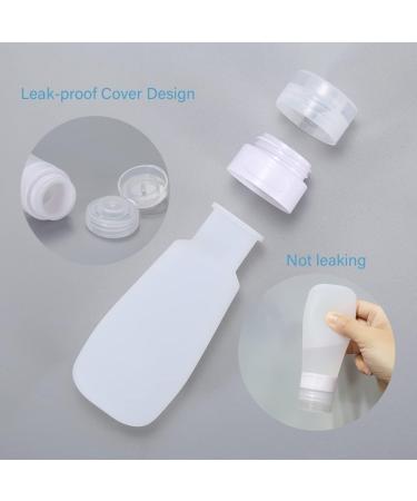 2-Pack Travel Silicone Bottles Set - Wasteland-Proof Refillable Containers with Carrying Bag - Mini 90ml Shampoo & Lotion Bottle - Green & White - Buy Online on SooperMarket.com