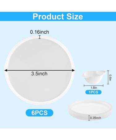6 PCS Thickened Round Coaster Resin Molds - Silicone Molds for Epoxy Resin Casting and DIY Home Decoration - Buy Online on SooperMarket.com