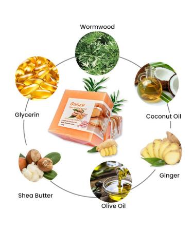 Organic Ginger Soap - Moisturizing Deep Clean, Lymphatic Detox, All Natural Bar Soap for Women Men - Buy Online on SooperMarket.com