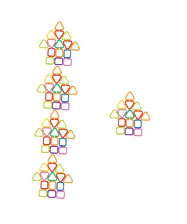 Ibasenice 175 pth geometric chain buckle baby rings toy toys left play set for small children chain members made of plastic toddler chains ring the crib sport different colors x 5 pieces 5.5x5.5cmx5pcs