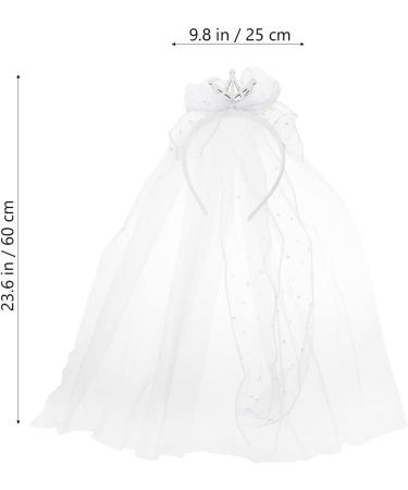 Amosfun Children's White Wedding Veil - Short Bride Veil Hair Accessories for Girls Perfect for Costumes & Photo Props - Buy Online on SooperMarket.com