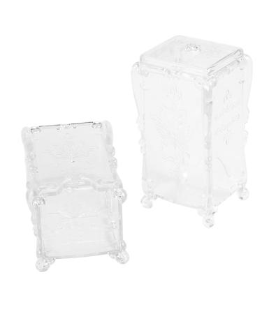 Lizusidtsy 2Pcs Makeup Cotton Pad Organizer Butterfly Fancy Storage Box for Nail Art Wipe Cotton Makeup Tools Transparent White