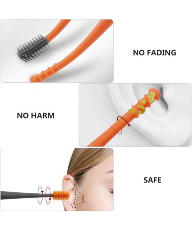Professional Double-End Earwax Removal Tool Set - Spiral Remover with Storage Pick - Orange Dark Grey - 4 Sets - Buy Online on SooperMarket.com