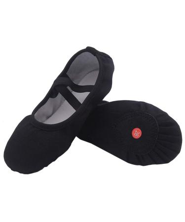 Acfoda children's adult ballet shoes ballet slippers with split leather sole size 22-44 31 EU black