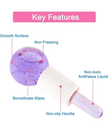 Face Ice Globes- Perfect Beauty Tool to Reduce Puffiness and Redness Ice Globes for Face- Brighten Skin & Enhance Your Natural Glow Facial Ice Globes -Tighten Skin and Reduce Fine Lines Purple - Buy Online on SooperMarket.com