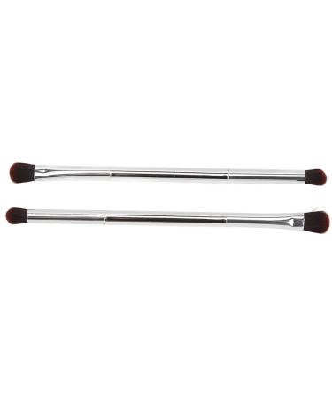 Eyeshadow Brush Set Double Ended Makeup Soft Fiber Hair Nose Contour Eyeshadow Brush Cosmetic Tool for Even Powder Grasping with Electroplated Handle