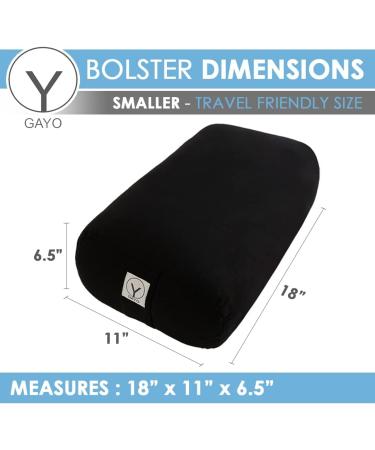 Restorative Yoga Bolster Set | 100% Cotton Pillow with Extra Cover & Carry Bag | GAYO Travel Size (18 x 11 x 6.5 in) - Buy Online on SooperMarket.com
