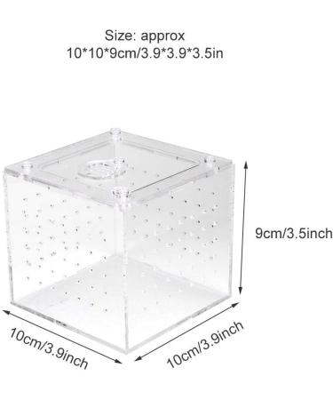 Acrylic Reptile Breeding Box Transparent Live Food Storage Insect Viewing Box for Spider Crickets Snails Hermit Crabs Tarantulas Geckos 3.9x3.9x3.5inch - Buy Online on SooperMarket.com
