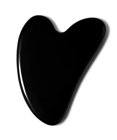 rosenice Gua Sha Jade Stone Tools Guasha Tool for Face Skincare Facial Body Relieve Muscle Tensions Reduce Puffiness Festive Gifts (Black)
