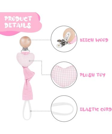 Vicloon 3 Pcs Baby Dummy Clips: BPA-Free Soother Pacifier Chain Holder for Teether Toy - Pink/Beige - Buy Online on SooperMarket.com