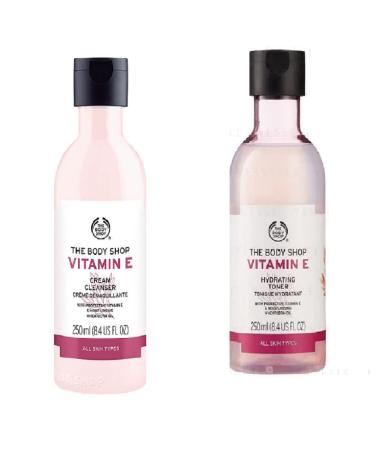 The Body Shop Vitamin E Hydrating Toner 250ml Cream Cleanser 250ml moisturising