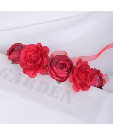 Wiwpar Red Rose Floral Crown Headband - Adjustable Flower Wreath Garland for Wedding & Party Women s Hair Accessory - Buy Online on SooperMarket.com