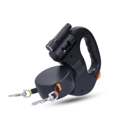 Rolleine dog leash 360 rotatable pull -up dog leash for 2 dogs with a length of 3 meters flashlight dog droppings bag with bag donation