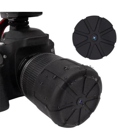 Limnyves 3Pcs Universal Lens Cap Cover for 65-110mm DSLR Camera Lenses - Waterproof Silicone, Black - Buy Online on SooperMarket.com