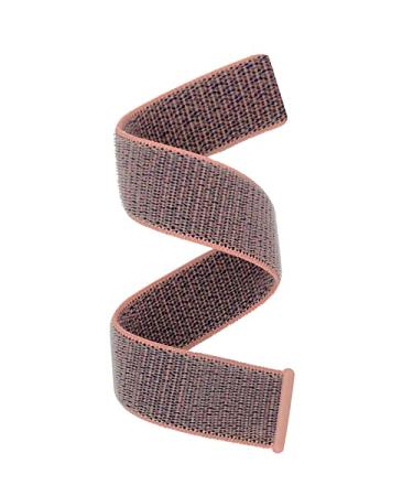 Abanen Hook and Loop Quick Dry 20mm Watch Band for Fenix 7S / Fenix 6S / Fenix 5S / Descent Mk2S, Woven Nylon Ultralight Sport Wristband Strap for Garmin Fenix 6S Pro/Sapphire,Fenix 5S Plus Pink