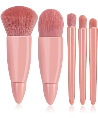 kawehiop 5 Pieces Makeup Brushes Plastic Handle with Mirror Powder Foundation Beauty Make Up Soft Brush Beginner Cosmetics - Buy Online on SooperMarket.com