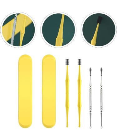 Healeved Double Sided Ear Wax Pickers 4pcs Set - Stainless Steel Earwax Remover Tool Kit for Men and Women - Ear Cleaning Curette Spoon with Storage Case - 12x0.5cm - Buy Online on SooperMarket.com