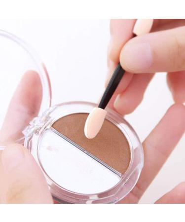 10pcs Disposable Double End Eyeshadow Brush Sponge Tip Oval Eyeshadow Applicator Black - Buy Online on SooperMarket.com