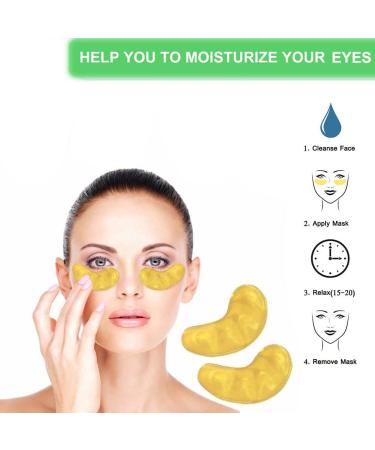 20 Pairs Crystal Collagen 24k Gold Eye Gel Pads - Anti-Aging, Dark Circles, Puffy Eyes, Hydrating & Soothing - Buy Online on SooperMarket.com