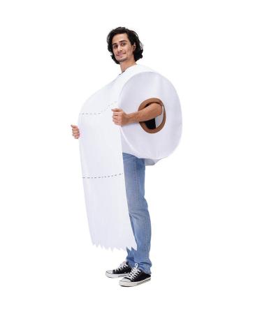 Funny Rolling Paper Costumes Cosplay Clothing Halloween Party Roll Paper Tissue Toilet Paper Costumes for Adults