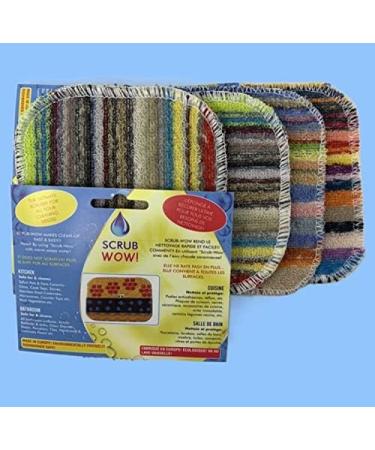 Scrub-Wow Scrubbys Extreme Value 4 Pack - All Stripes Designs (Free Scrubby) - Environmentally Friendly & Dishwasher Safe - Made in Europe - Buy Online on SooperMarket.com