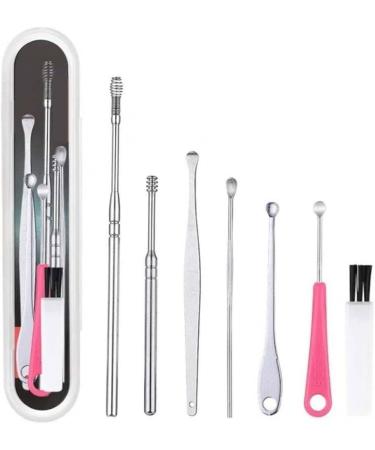 Stainless Steel Earwax Remover Ear Cleaning Ear Wax Pickers 7pcs/set Tools Earwax Spoon Metal Ear Cleaner