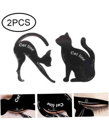 2PCS Cat Eyeliner Template Premium PVC Material Smoky Eyes Makeup Applicators Cat Shaped Eye Liner Guide Stencil Tool For Makeup Beginnereyeliner stencil - Buy Online on SooperMarket.com