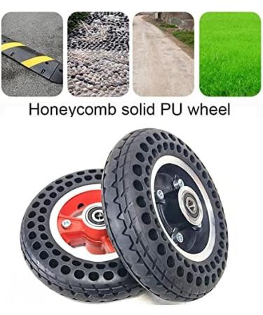 Wheelchair Front Wheel 7X1 3/4 Wheelchairer Wheels Electric Wheelchair Wheel Replacement Parts Front Wheelchair Wheel Honeycomb Solid Tire Black Aluminum Alloy Hub Set of 2/8Mm - Buy Online on SooperMarket.com