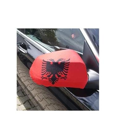 EXTERIOR MIRROR FLAG ALBANIA 2 pieces - ALBANIAN car mirror flag - Mirror Car cover special car AZ FLAG