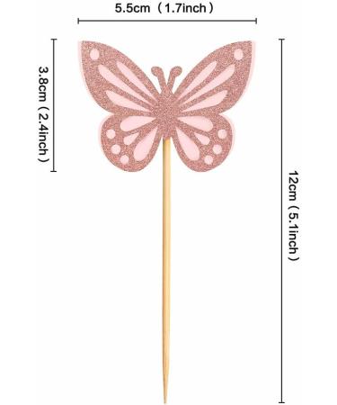 30 Pcs Butterfly Cupcake Toppers Assembled Butterfly Cake Toppers Glitter Butterflies Cake Picks Double Layers Cupcake Topper for Cake Decor Gold - Buy Online on SooperMarket.com