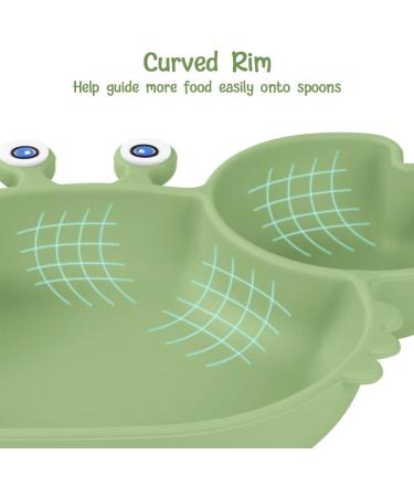 Vicloon Baby Suction Plate - Non Slip Silicone Toddler Plate for Self Feeding Training - Green Divided Plate for Highchairs Trays - Buy Online on SooperMarket.com