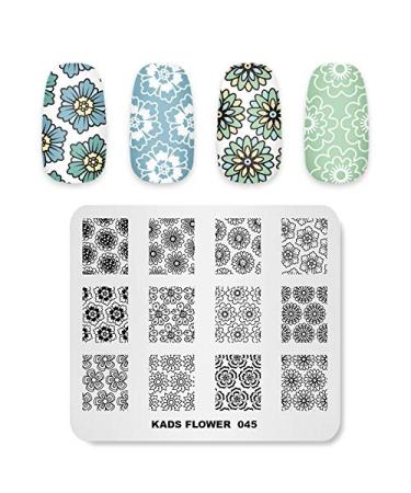 Alexnailart Nail Stamping Printing Plate Template Image Plate Stamper Scraper Flower Pattern Nail Art Decoration DIY Print Manicure Design FL045