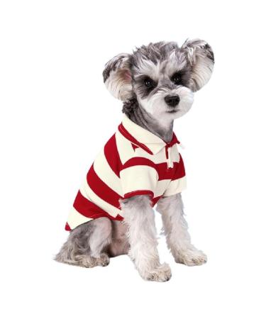 Polo shirt for small dogs two -legged strip shirt puppy costume summer t shirt fashionable clothing for bichon French bull dog dog shirt striped dog shirt breathable