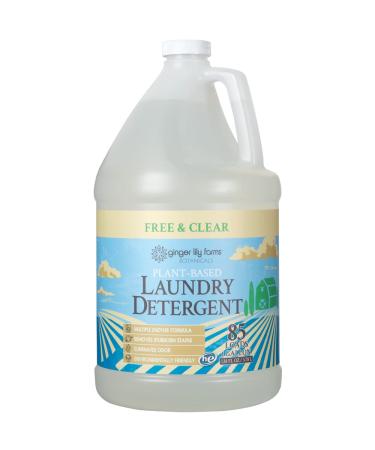 Ginger Lily Farms Botanicals Plant-Based Liquid Laundry Detergent Free & Clear Concentrated Formula HE Compatible 85 Loads 1 Gallon (128 fl. oz.)