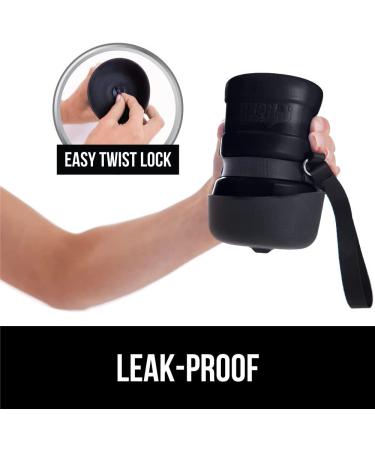 Gorilla Grip Portable Dog Water Bottle - Leak Proof 20oz Silicone Dispenser for Puppy Walks, Travel, Hiking - Keep Pets Hydrated on the Go - Black - Buy Online on SooperMarket.com