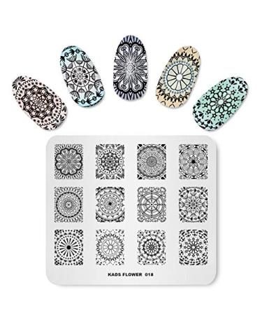 Alexnailart Nail Art Stamping Plate Flowers Kaleidoscope Template Image Plate Nail Art Tools (FL018)