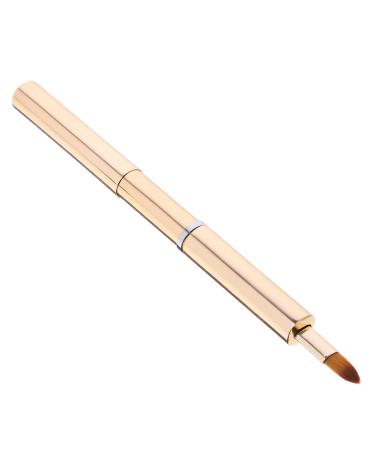 Housoutil portable smudge stick Makeup Tools Tricolor lip brush for women applicator telescopic round lip stick lip gloss brush lip brush lip artificial fiber 13.40X0.90X0.90CM Golden