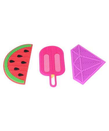 Vctitil 3pcs Silicone Makeup Brush Cleaning Pad Sucker Scrubbing Pad Makeup Brush Cleaning Tool Silicone Cleaning Mat