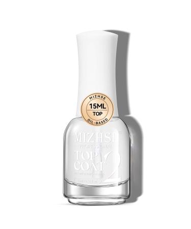 MIZHSE Nail Polish Clear Top Coat Quick Dry Nail Polish Non Gel Air Drying Fast High Shine Protective Nails Glossy Finish Manicure DIY Home 0.5 fl oz (15 ml) 1 Glossy