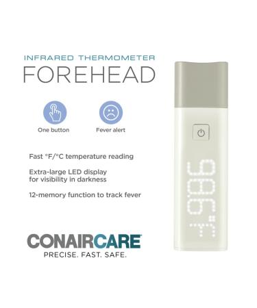 Conair Digital Thermometer for Adults and Kids Forehead Thermometer No Contact Infared Thermomter with Extra Large LED Display Fast and Easy-To-Read Results - Buy Online on SooperMarket.com