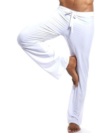 K-Men Mens Ice Silk Low Rise Yoga Pants - White, Medium - Buy Online on SooperMarket.com