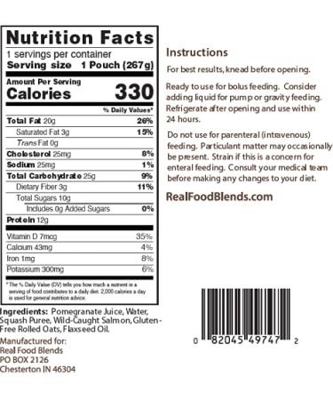 Real Food Blends Variety Case 9.4 oz Pureed Meal for Feeding Tubes - 6 Flavors (Case of 12 Pouches) - Buy Online on SooperMarket.com