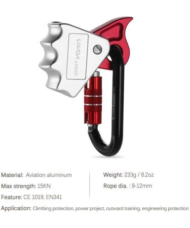 Lixada 24KN Rope Grab with Quick Lock for Rock Climbing Safety | Fall Protection & Rescue Lanyard Grab - Buy Online on SooperMarket.com