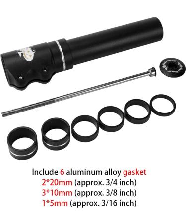Wake Bike Stem Riser - Adjustable Aluminium Alloy Handlebar Extender for Mountain Bike, Road Bike, MTB, BMX - Black - Buy Online on SooperMarket.com